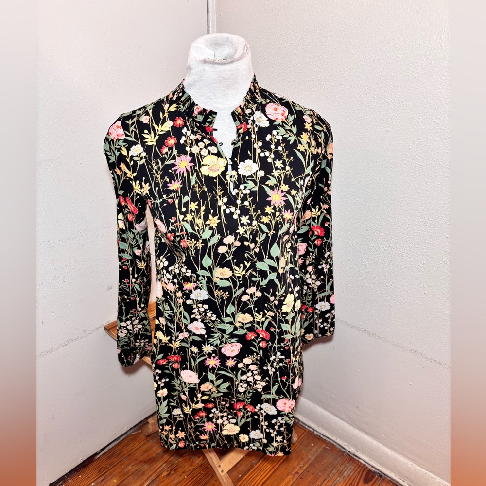 Loft Floral Long Sleeve Dress